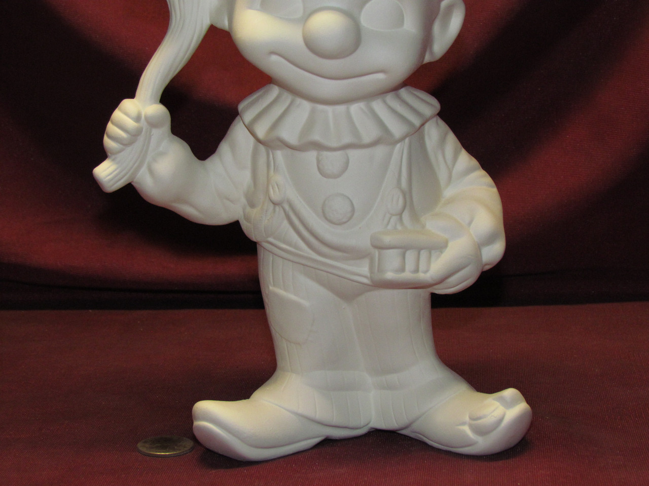 Ceramic Bisque Happy Smiley Figurine Clown pyop unpainted ready to