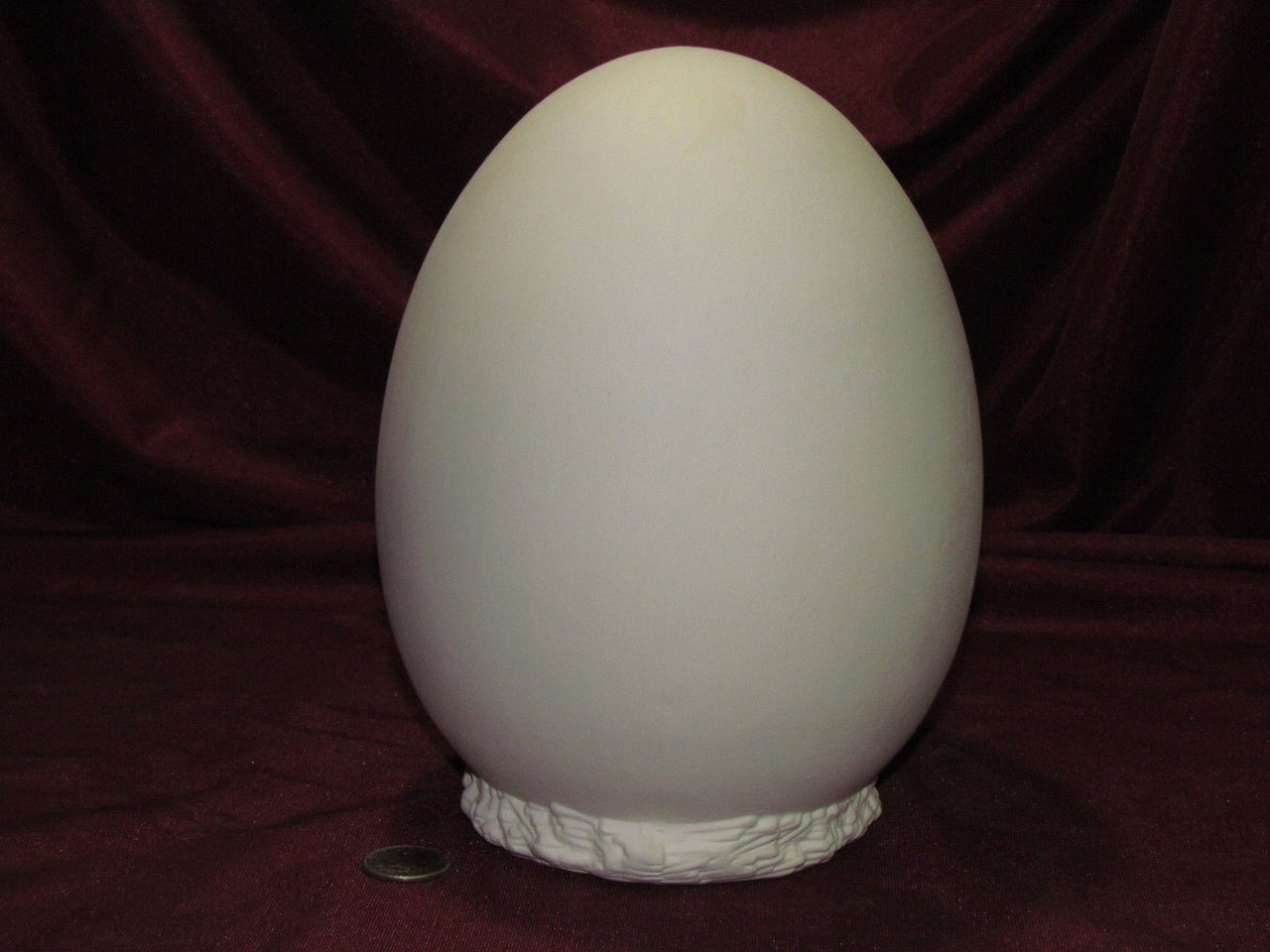 Ceramic Bisque Large Egg With Grassy Base pyop unpainted ready to paint