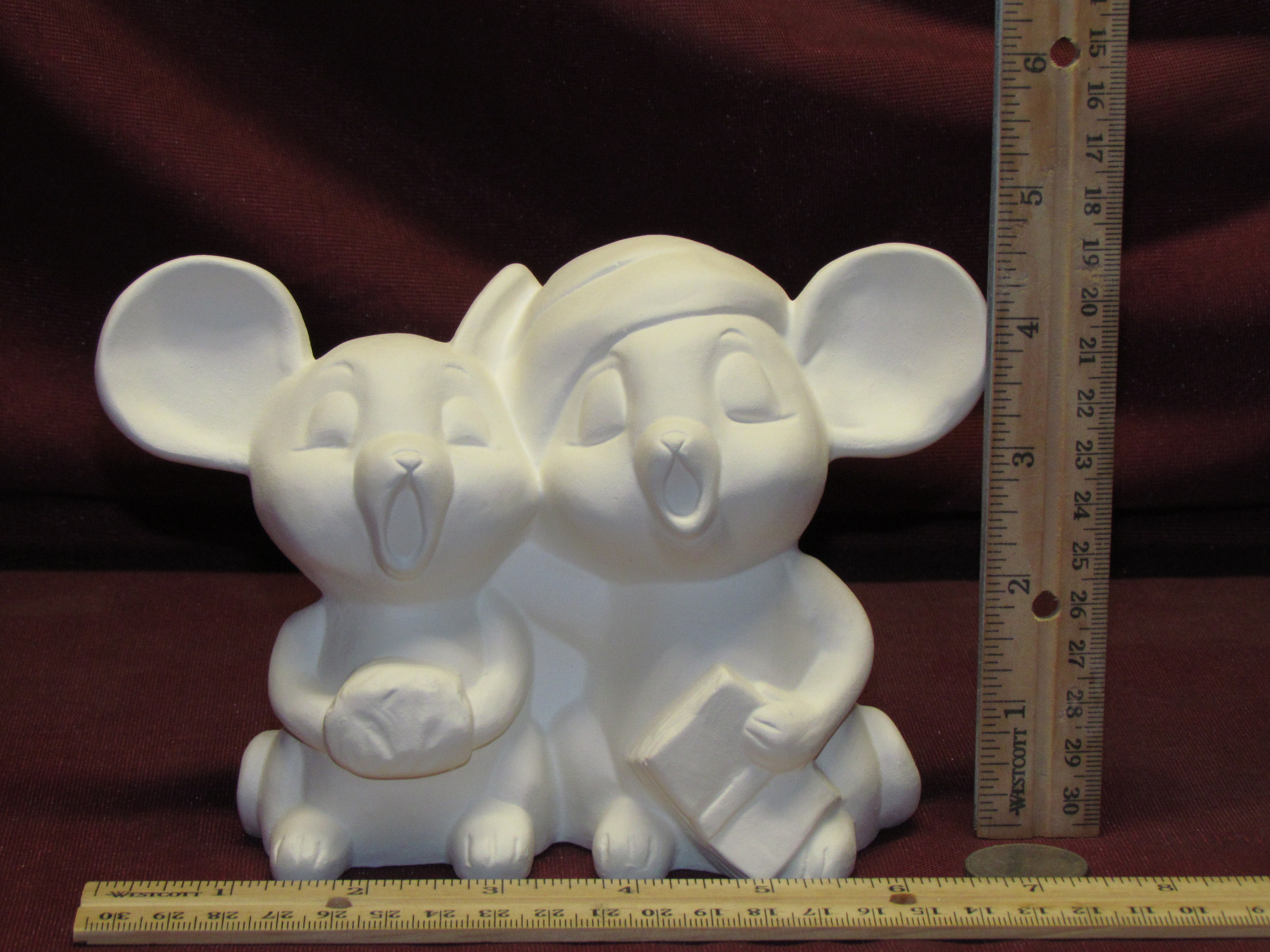 Ceramic Bisque UPaint Mouse Christmas Carolers Unpainted Ready To