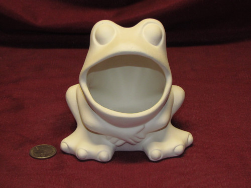 Ceramic Bisque U-Paint Frog Scrubby Holder, Soap Dish or Catch All Ready to Paint Unpainted