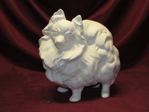 Ceramic Bisque U-Paint Pomeranian Dog ~ Ready to Paint Unpainted DIY