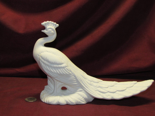 Ceramic Bisque U-Paint Small Peacock Unpainted Ready To Paint DIY Wildlife Bird Nature Avian