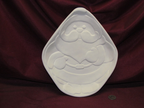 Ceramic Bisque U Paint Santa Plate