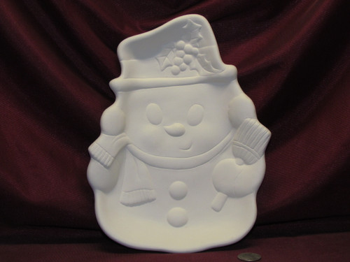 Ceramic Bisque U Paint Snowman Plate