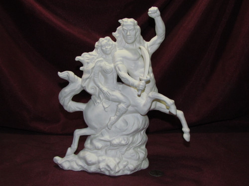 Ceramic Bisque Centaur & Woman pyop unpainted ready to paint diy