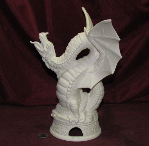 Dragon Smoker With Base - Ready To Paint Ceramic Bisque