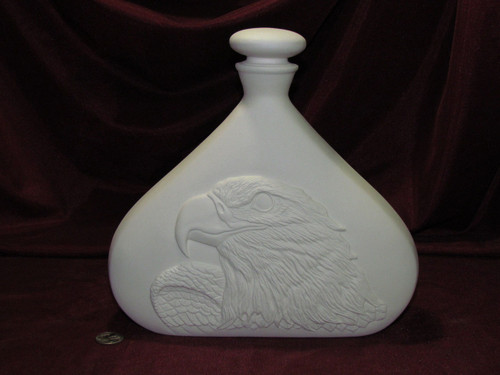 Ceramic Bisque Eagle Decanter & Lid pyop unpainted ready to paint diy