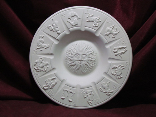 Ceramic Bisque Astrology Zodiac Ashtray pyop unpainted ready to paint diy