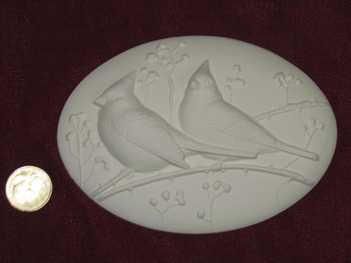 Ceramic Bisque Set of 2 Dona's Inserts ~ Cardinals pyop unpainted ready to paint diy