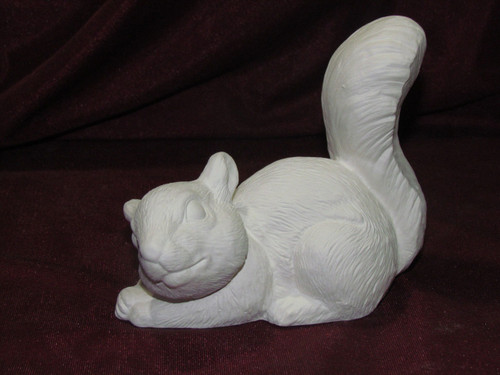 Ceramic Bisque Squirrel On Belly pyop unpainted ready to paint diy