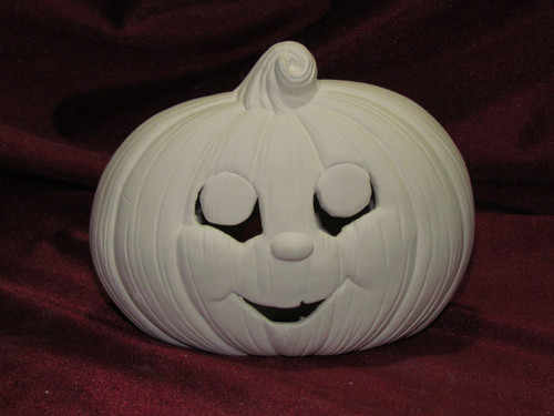 Ceramic Bisque Pumpkin With Face pyop unpainted ready to paint diy