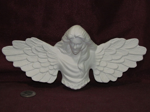 Ceramic Bisque  Angel Looking Down Christmas Ornament Doc Holliday pyop unpainted ready to paint diy
