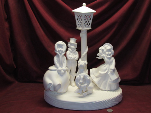 Ceramic Bisque U Paint Atlantic Caroler Set ~ With Base ~ Crystal Snowflake Frosty Boxer Dog Ready to Paint Christmas Winter Cute Unpainted diy