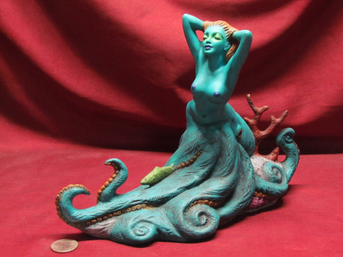 Pinuptopus ~ Hand Painted Bisque ~ Ready to Display