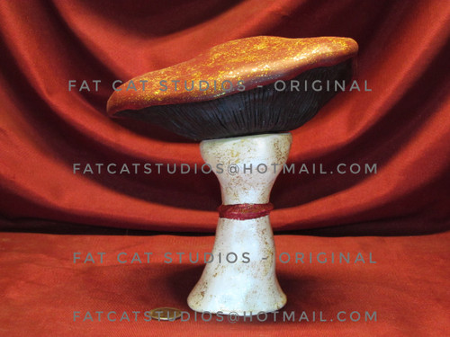 Magical Mushroom with Gold Glitter ~ An Original Design by Fat Cat Studios