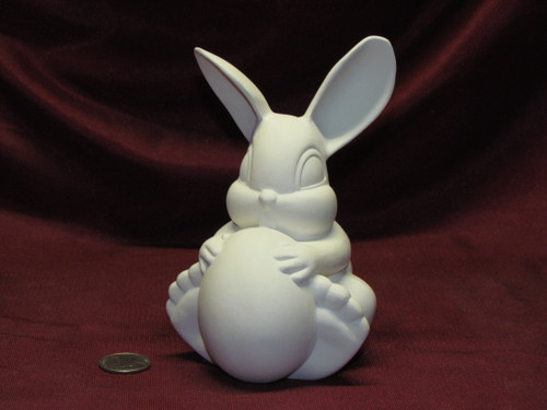 Ceramic Bisque U-Paint Bunny Rabbit with Egg ~ Easter Unpainted Ready To Paint