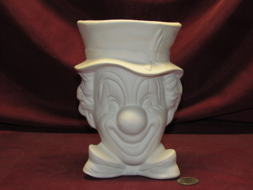 Ceramic Bisque U Paint Vintage Clown Head Vase Ready to Paint Unpainted