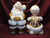  Large Mr & Mrs Santa Claus ~ Gold and White Themed ~ Hand Painted Ceramic Bisque ~ Ready to Display