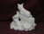 Ceramic Bisque Fox With Babies On Rock Base pyop unpainted ready to paint diy