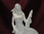 Ceramic Bisque Native American Maiden With Spear & Wolf