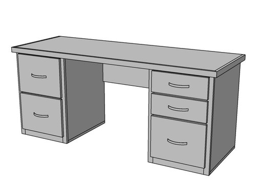 S100 Desk with Unfinished Back 28.50h 66.00w 24.00d #10867