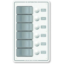 Blue Sea 8273 Water Resistant Panel - 6 Position - White - Vertical - P/N 8273