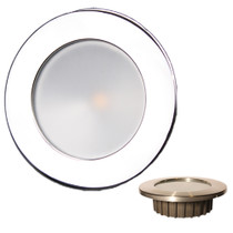 Lunasea Gen3 Warm White, RGBW Full Color 3.5" IP65 Recessed Light with Polished Stainless Steel Bezel - 12VDC - P/N LLB-46RG-3A-SS