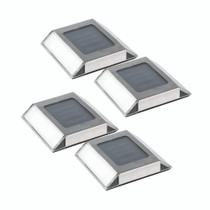 Stainless Steel Solar Powered Integrated LED Pathway Lights (4-Pack) (21072)