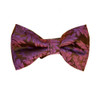 Brocade Leaf Print Bow Tie - Purple