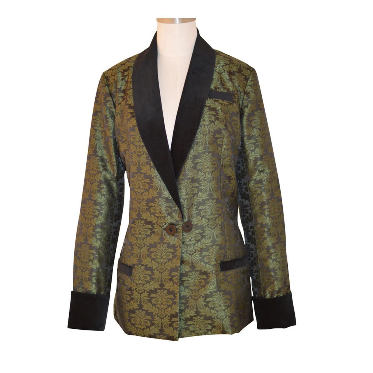 Cameron Cropped Long Sleeved Brocade Jacket | MEAN BLVD