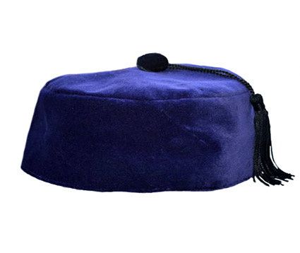 Purple Brocade Smoking Cap with Tassel Smoking Caps, Fez Hat