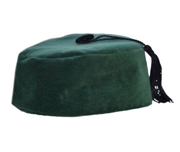 Green Velvet Smoking Cap with Tassel