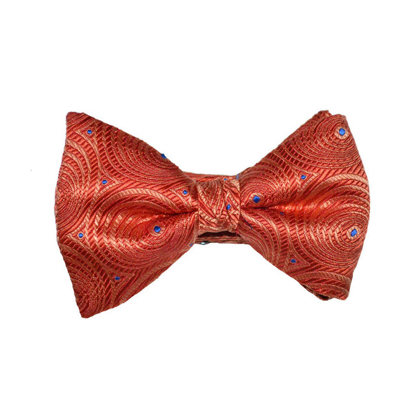 Circular Print Bow Tie - Orange