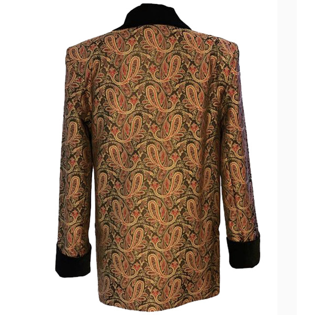 Red/Gold Paisley Smoking Jacket for Men | Smoky Joe's Clothing