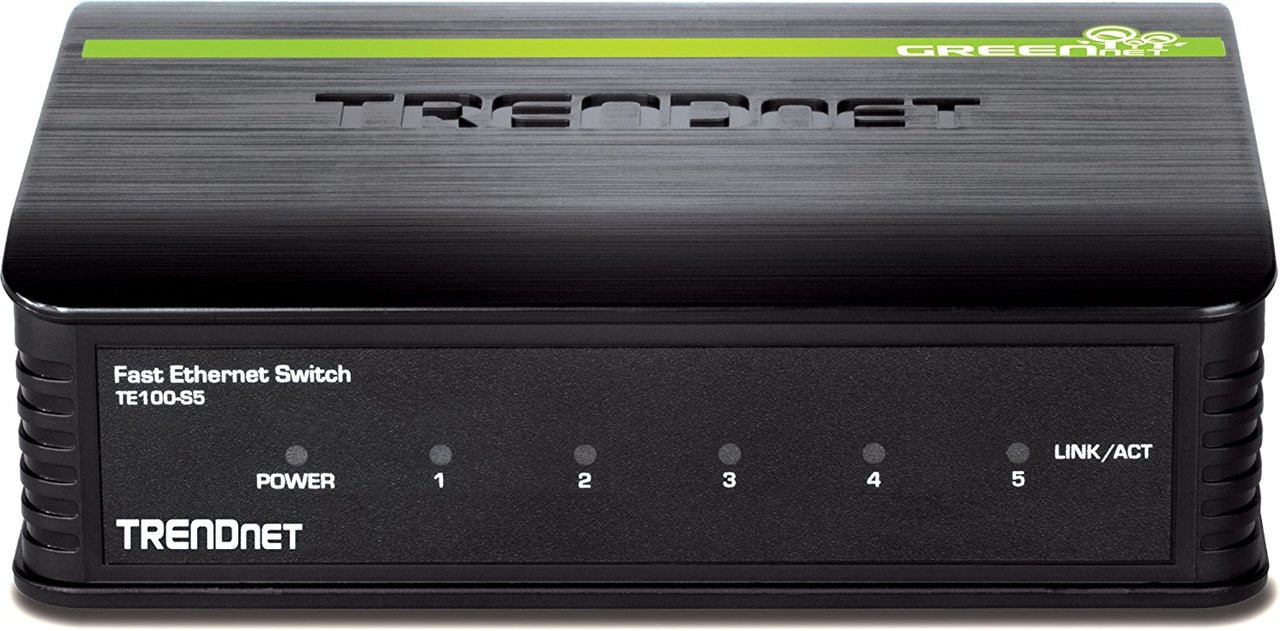 Switch Réseau TRENDnet TE 100-S5 - 5 Ports 10/100 Mbps - Économie D'énergie GREENnet - Plug & Play