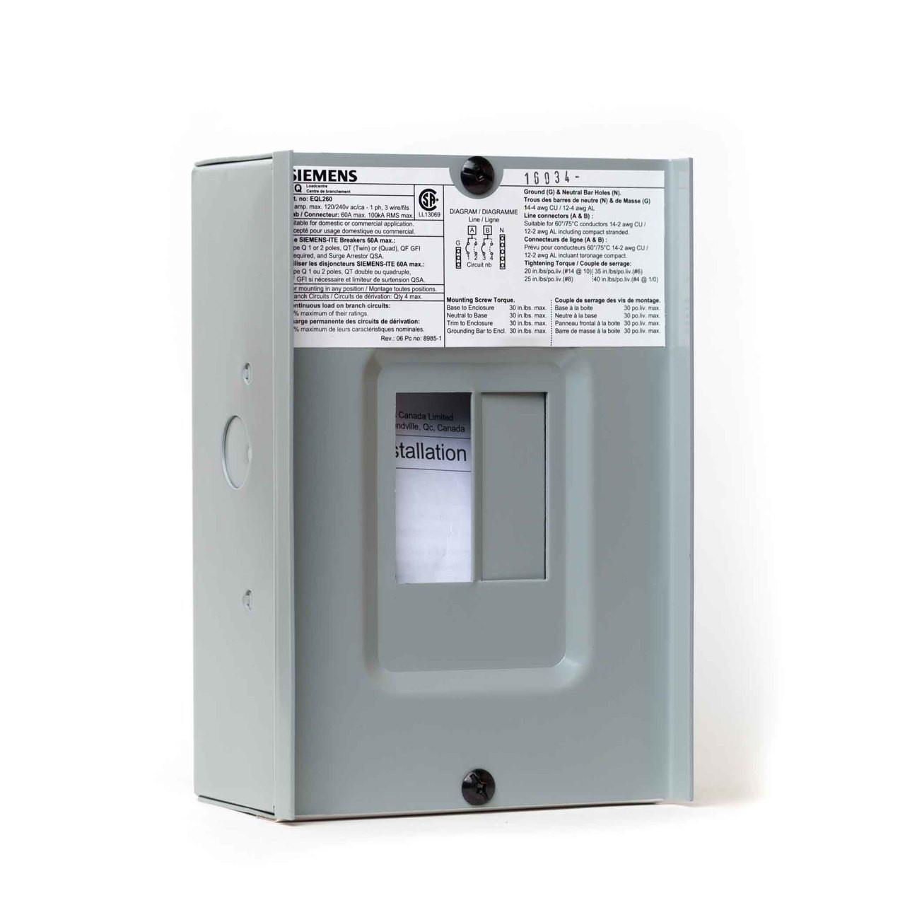 Siemens 2/4 Circuit 60A 120/240V Loadcentre - TremTech Electrical