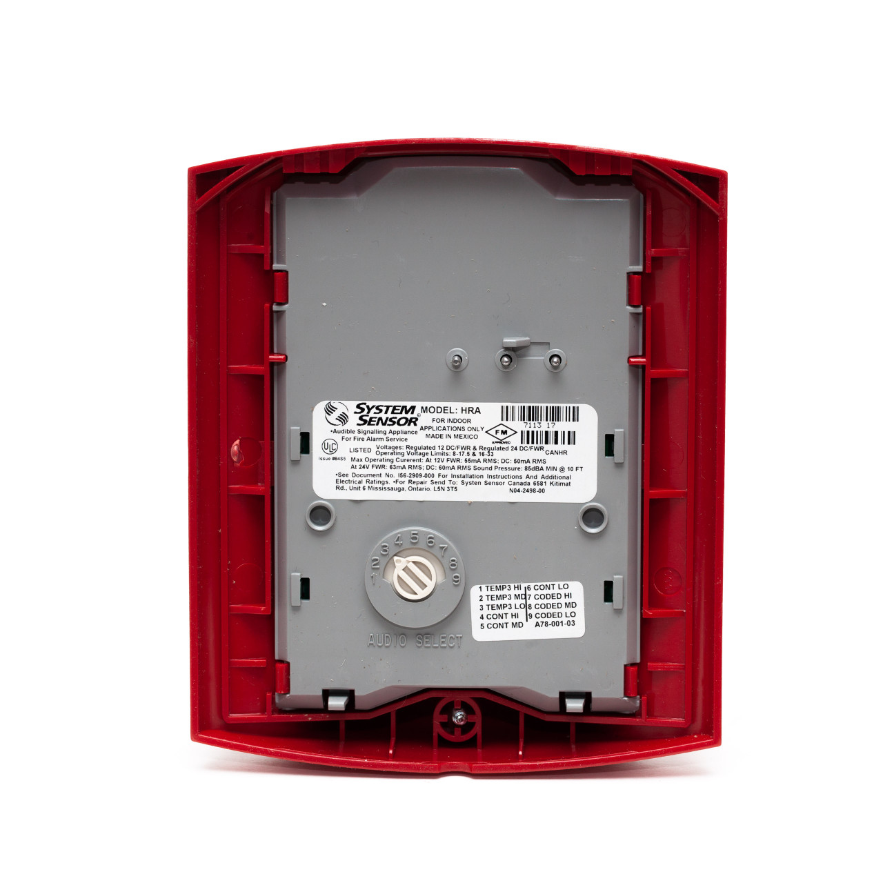 System Sensor Hra Fire Alarm Horn Red Tremtech Electrical Systems