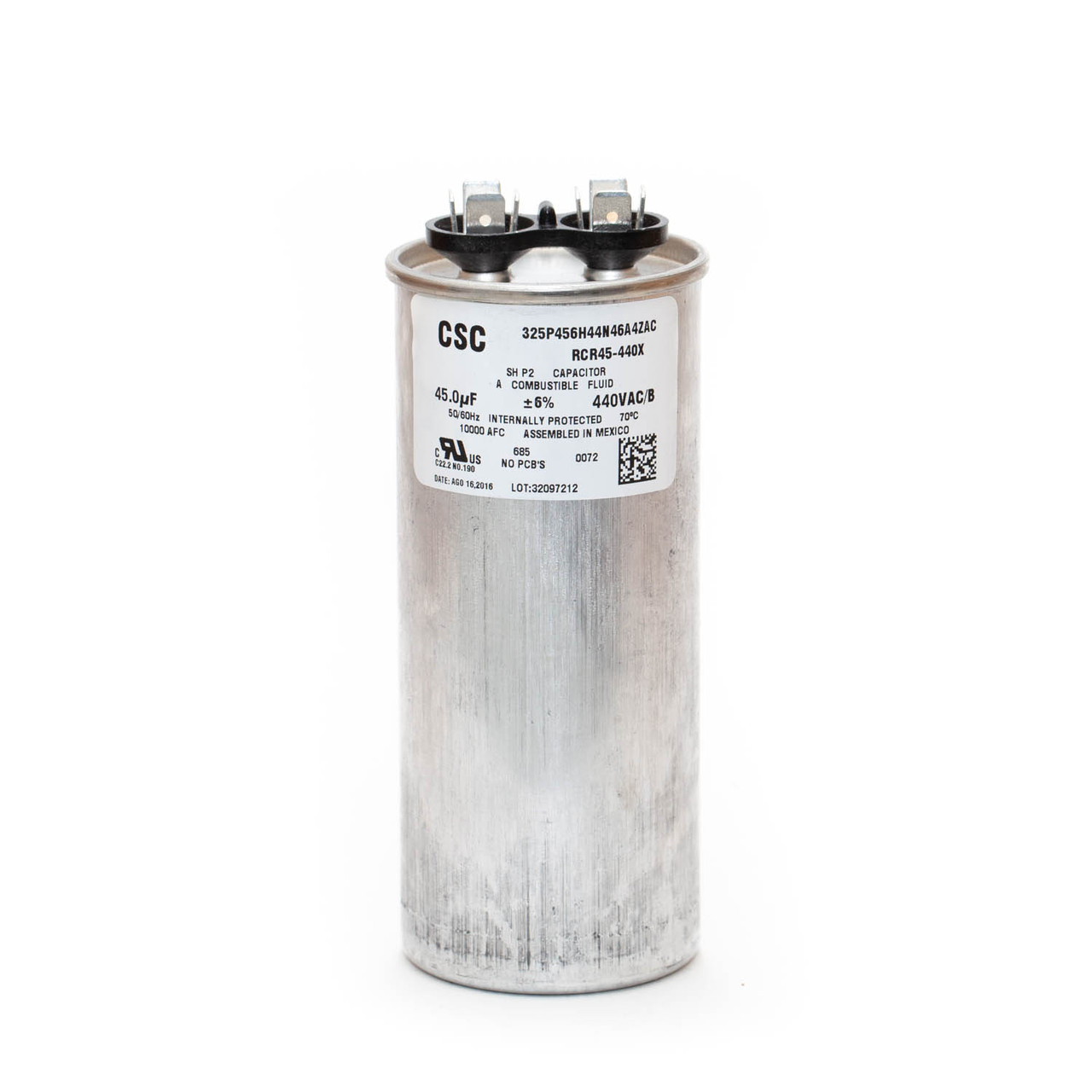 m❤︎ 45+5 MFD x 440 Run Capacitor # 14288 - JustCapacitors.com