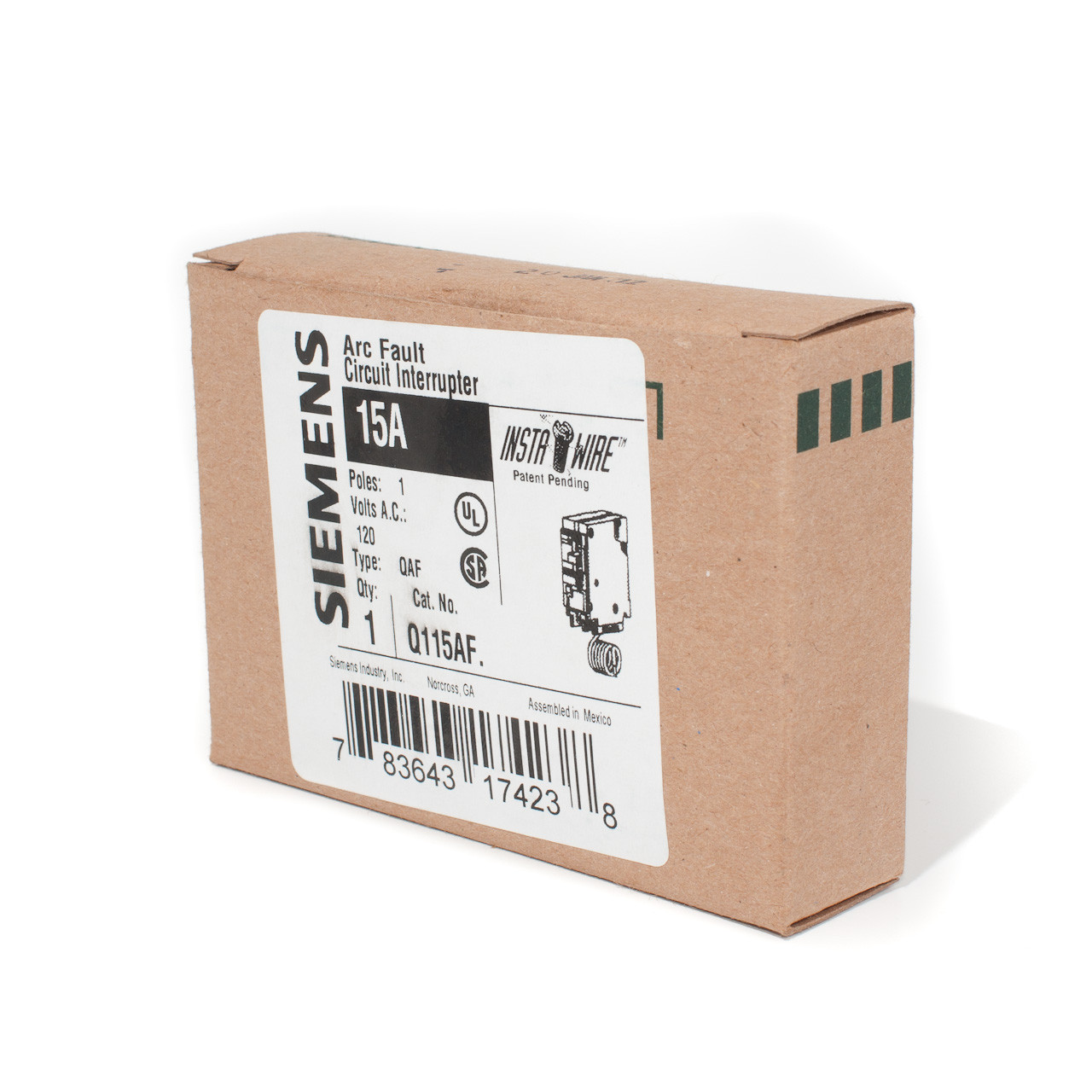 Siemens Q115AF 15A Single Pole AFCI Push-On Breaker - TremTech
