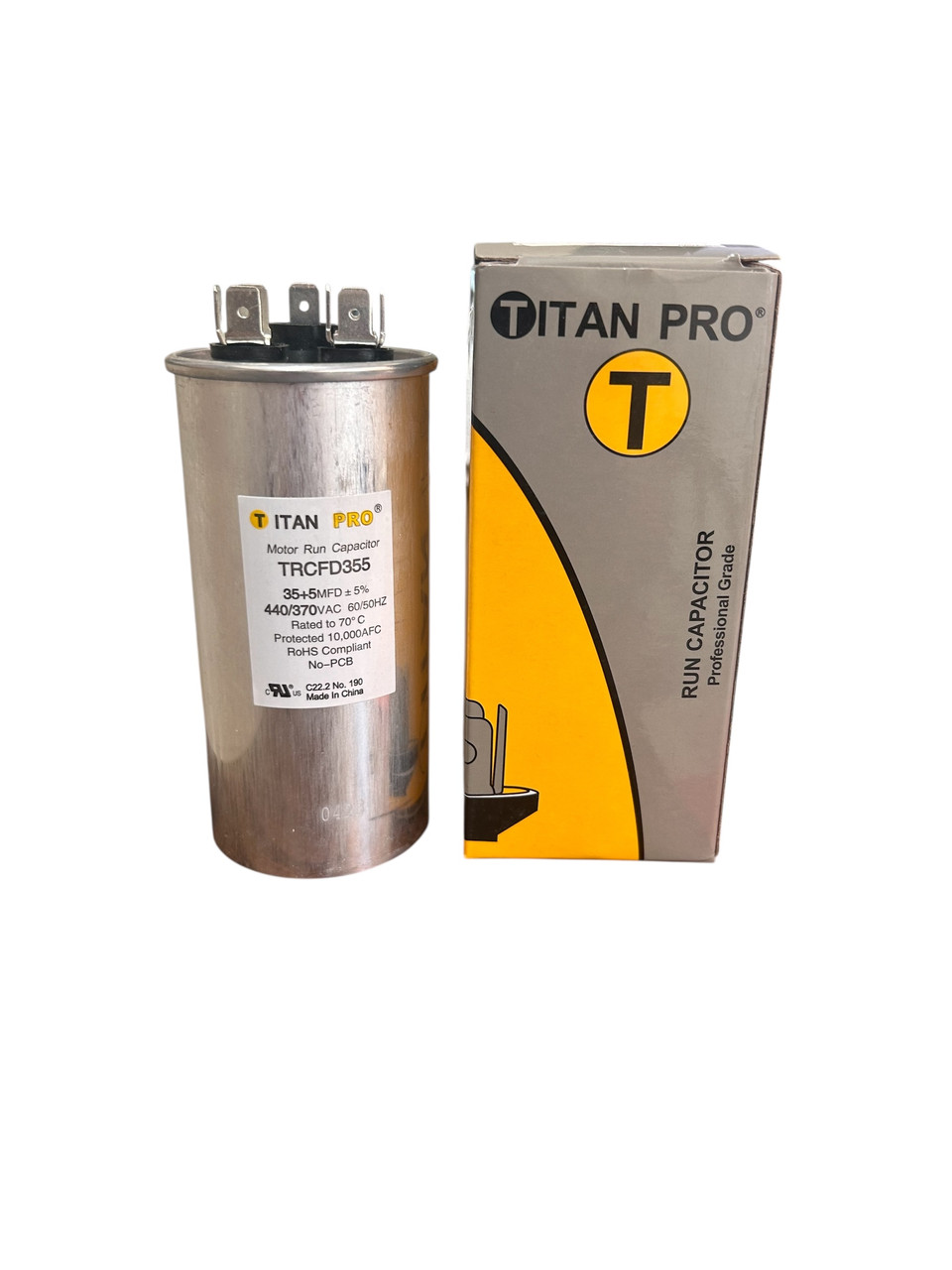Packard 35 + 5µF 440/370VAC Run Capacitor TRCFD355 (RCR35-5-440