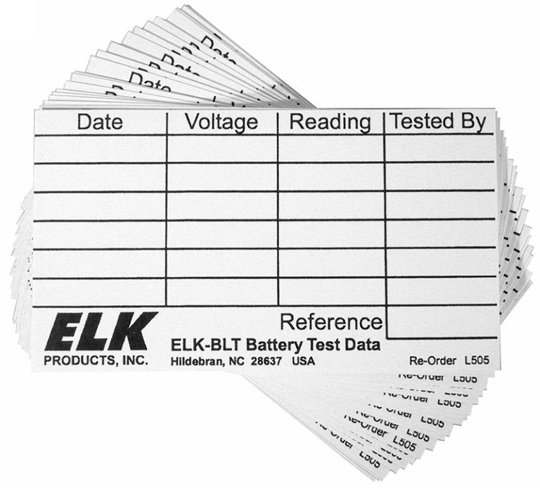 Battery Test Data Labels (pack of 25 labels)
