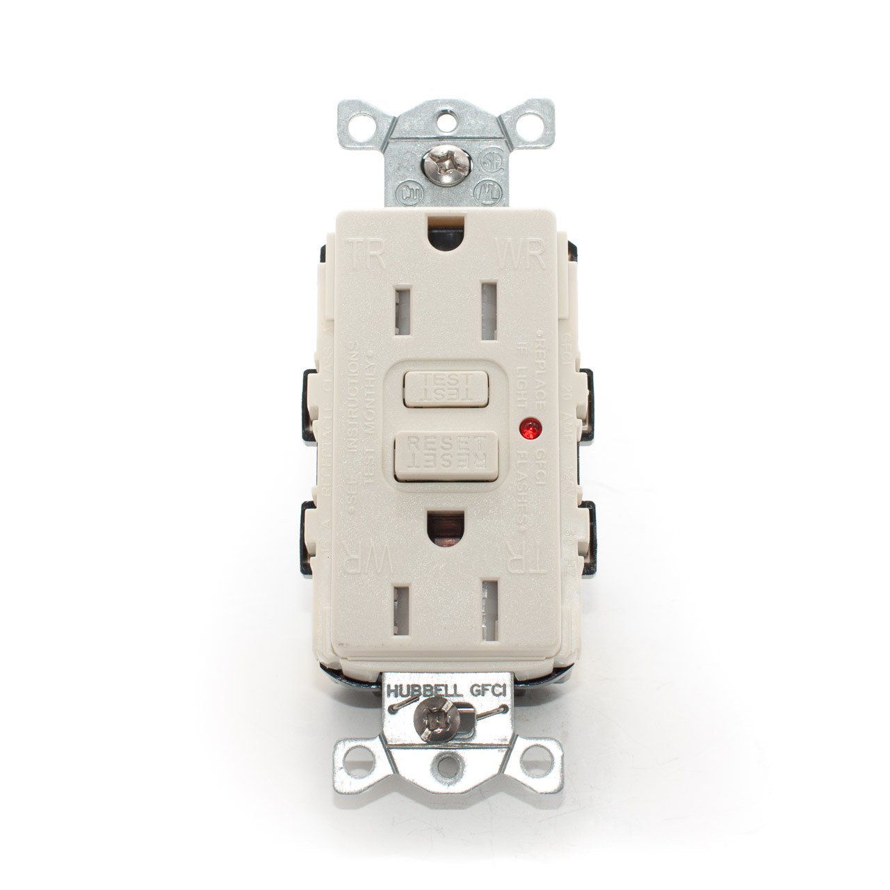 15A Tamper & Weather Resistant GFCI Receptacle, Light Almond