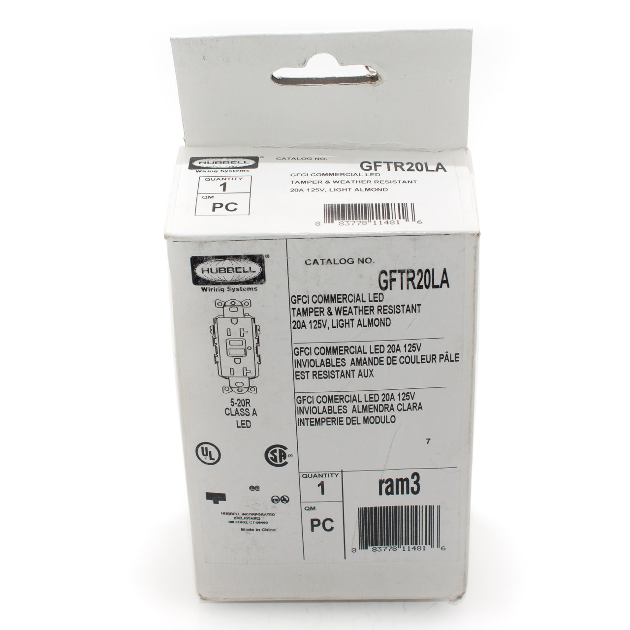 20A Tamper & Weather Resistant GFCI Receptacle, Light Almond