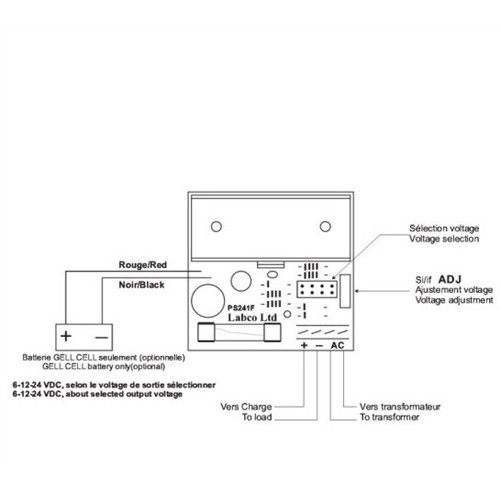 Labco  Power Supply 1A 6/12/24V ADJ