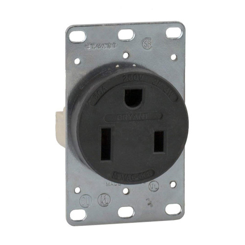 250V 50A 6-50R 2P3W Straight Blade Flush Mount Receptical