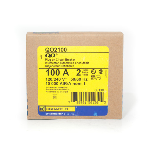 Square D Qo2100 Two Pole 100a Push On Breaker Tremtech Electrical Systems 