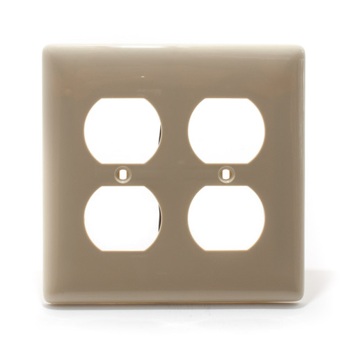 Duplex Wall Plate, 2 Gang, Ivory, Nylon