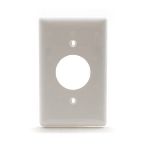 Wall Plate, 1.4" Hole, 1 Gang, White, Nylon