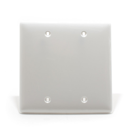 Blank Plate, 2 Gang, White, Nylon