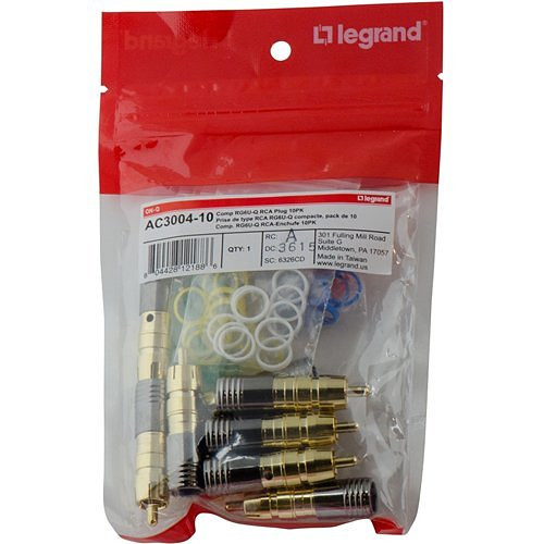 On-Q Legrand Gold RCA RG6U Plug